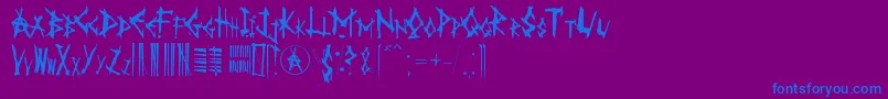 AnarK Font – Blue Fonts on Purple Background
