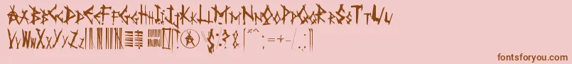Fonte AnarK – fontes marrons em um fundo rosa