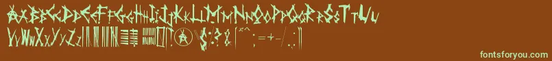 AnarK Font – Green Fonts on Brown Background