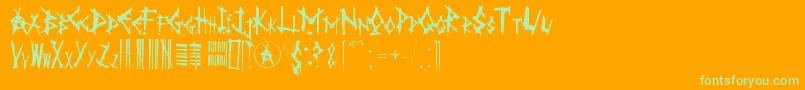 AnarK Font – Green Fonts on Orange Background