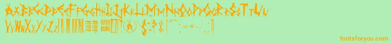 AnarK Font – Orange Fonts on Green Background