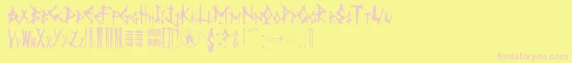 フォントAnarK – ピンクのフォント、黄色の背景