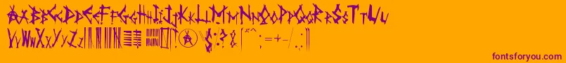 AnarK-Schriftart – Violette Schriften auf orangefarbenem Hintergrund