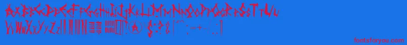 AnarK Font – Red Fonts on Blue Background