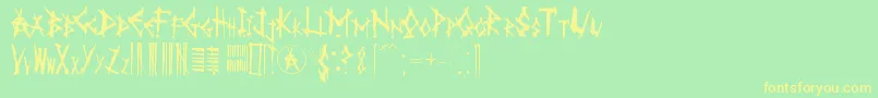 AnarK Font – Yellow Fonts on Green Background