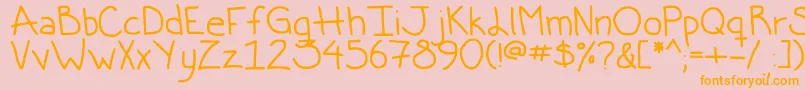 UglyBettyVol0.2-Schriftart – Orangefarbene Schriften auf rosa Hintergrund