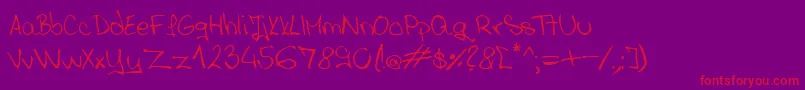 ANASPARA Font – Red Fonts on Purple Background