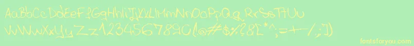 Czcionka ANASPARA – żółte czcionki na zielonym tle