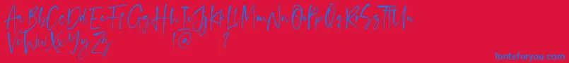 Anastacy Font – Blue Fonts on Red Background