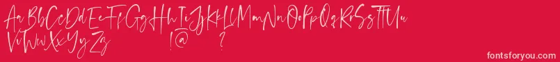 Anastacy Font – Pink Fonts on Red Background