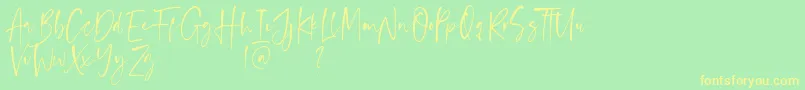 Anastacy Font – Yellow Fonts on Green Background