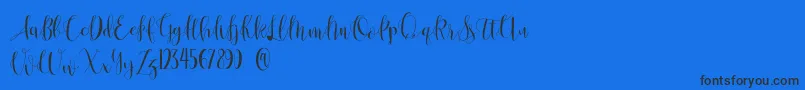 Anastasia  Font – Black Fonts on Blue Background