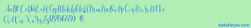 Anastasia  Font – Blue Fonts on Green Background