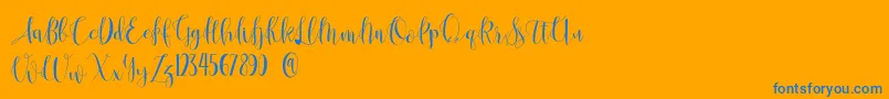 Anastasia  Font – Blue Fonts on Orange Background