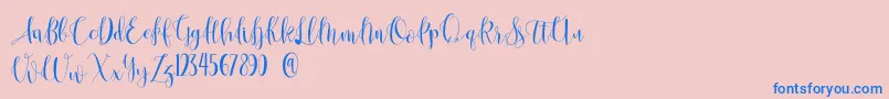 Anastasia -Schriftart – Blaue Schriften auf rosa Hintergrund