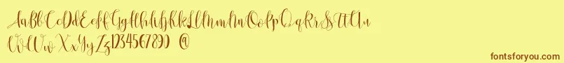 Anastasia  Font – Brown Fonts on Yellow Background