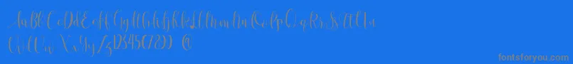 Anastasia -Schriftart – Graue Schriften auf blauem Hintergrund