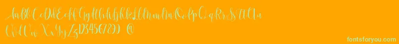 Anastasia  Font – Green Fonts on Orange Background