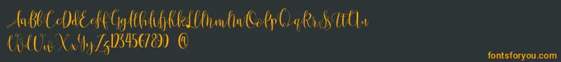 Anastasia  Font – Orange Fonts on Black Background