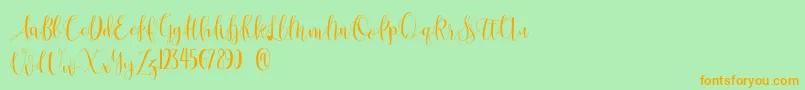 Anastasia  Font – Orange Fonts on Green Background