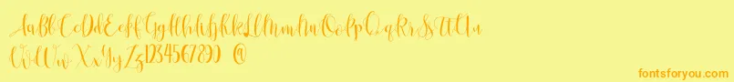 Anastasia  Font – Orange Fonts on Yellow Background