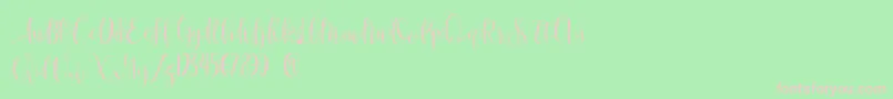 Anastasia  Font – Pink Fonts on Green Background