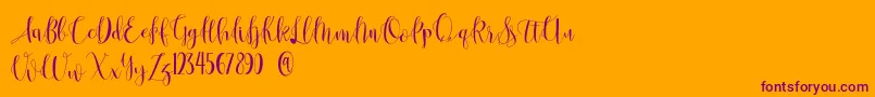 Anastasia -Schriftart – Violette Schriften auf orangefarbenem Hintergrund