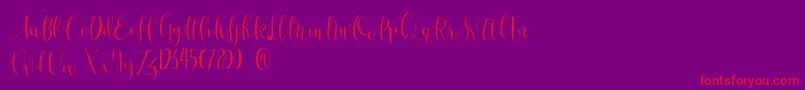 Anastasia  Font – Red Fonts on Purple Background