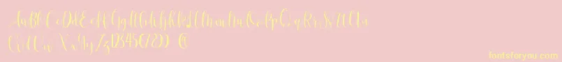 Anastasia -Schriftart – Gelbe Schriften auf rosa Hintergrund