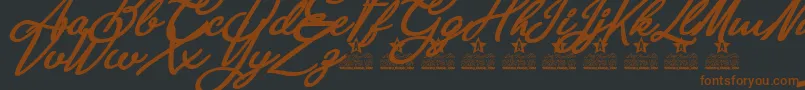 Anastasia Script Personal Use Font – Brown Fonts on Black Background
