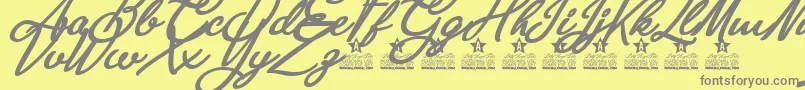 Czcionka Anastasia Script Personal Use – szare czcionki na żółtym tle