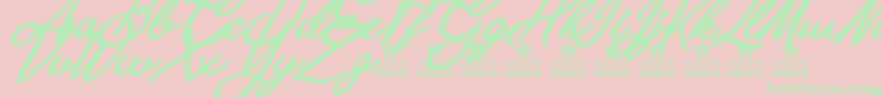 Anastasia Script Personal Use Font – Green Fonts on Pink Background