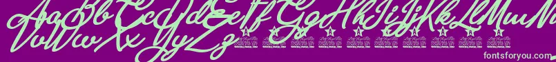 Anastasia Script Personal Use Font – Green Fonts on Purple Background