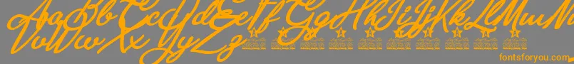 Anastasia Script Personal Use-fontti – oranssit fontit harmaalla taustalla