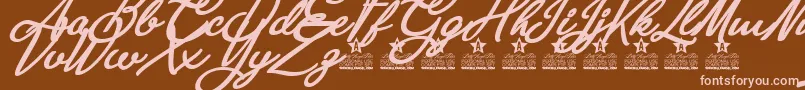 Anastasia Script Personal Use-Schriftart – Rosa Schriften auf braunem Hintergrund