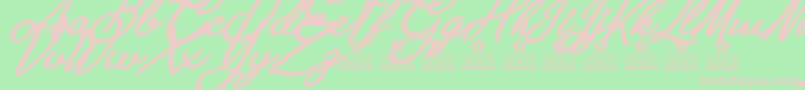 フォントAnastasia Script Personal Use – 緑の背景にピンクのフォント