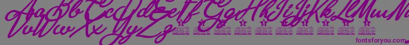 Шрифт Anastasia Script Personal Use – фиолетовые шрифты на сером фоне