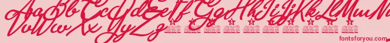 Fonte Anastasia Script Personal Use – fontes vermelhas em um fundo rosa