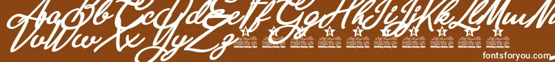 Police Anastasia Script Personal Use – polices blanches sur fond brun