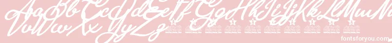 Fonte Anastasia Script Personal Use – fontes brancas em um fundo rosa