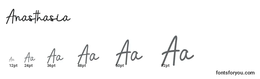 Anasthasia Font Sizes