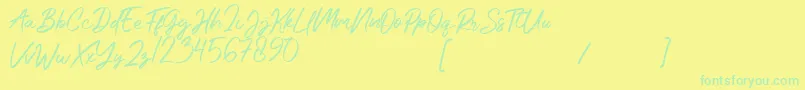 Czcionka Anastik – zielone czcionki na żółtym tle