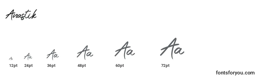 Размеры шрифта Anastik
