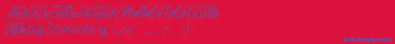 Anathematise light PersonalUseOnly Font – Blue Fonts on Red Background