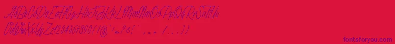 Anathematise light PersonalUseOnly Font – Purple Fonts on Red Background