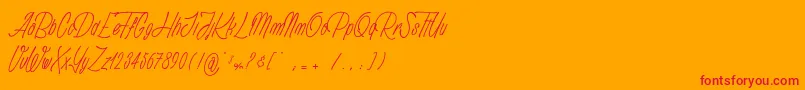 Anathematise light PersonalUseOnly-Schriftart – Rote Schriften auf orangefarbenem Hintergrund