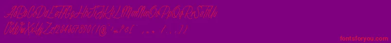 Anathematise light PersonalUseOnly Font – Red Fonts on Purple Background