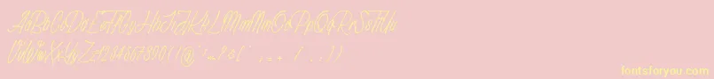 Anathematise light PersonalUseOnly-Schriftart – Gelbe Schriften auf rosa Hintergrund