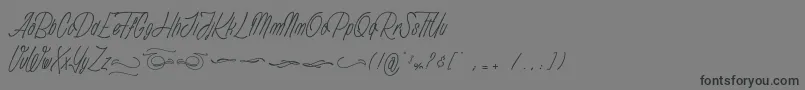 フォントAnathematise PersonalUseOnly – 黒い文字の灰色の背景