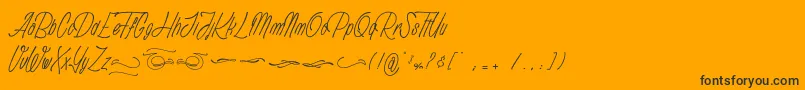 Anathematise PersonalUseOnly-Schriftart – Schwarze Schriften auf orangefarbenem Hintergrund